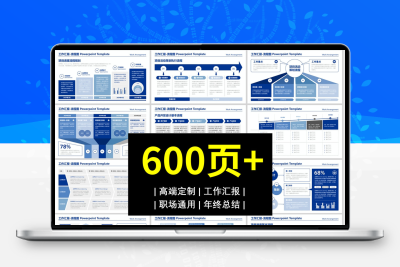 600页高级逻辑图工作汇报商业路演数据可视化高端高级感PPT模板