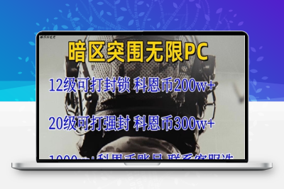 暗区突围PC端国J服初始号成品号12级20级高库存1000万科恩币账号