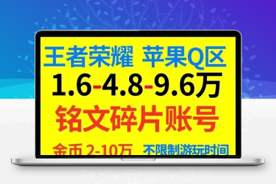 王者荣耀账号苹果q区金币账号永久ios区新手150铭文水晶韩信