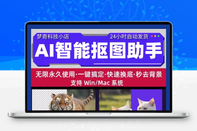 智能AI抠图换底图工具一键抠像透明图片底色自动批量去背景插件
