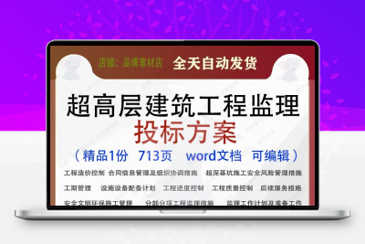 超高层建筑工程监理投标方案投标书参考范模板可编辑本word文档