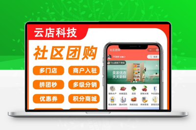 社区团购小程序商城模板设计开发购物团购连锁门店APP源码定制